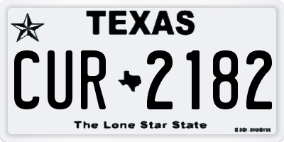 TX license plate CUR2182