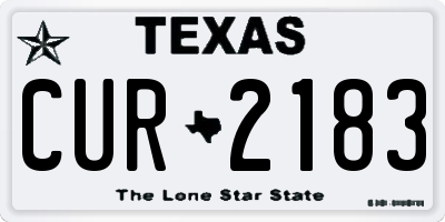 TX license plate CUR2183