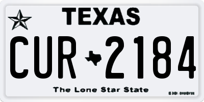 TX license plate CUR2184