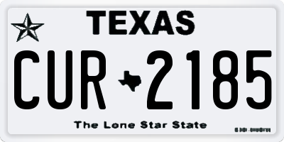 TX license plate CUR2185