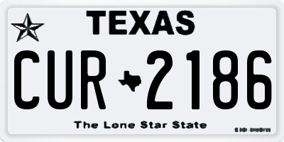 TX license plate CUR2186