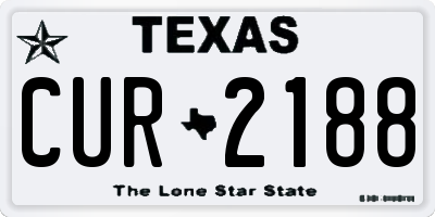 TX license plate CUR2188