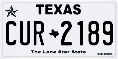 TX license plate CUR2189