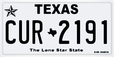 TX license plate CUR2191