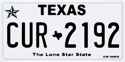 TX license plate CUR2192