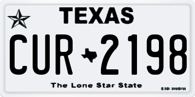 TX license plate CUR2198
