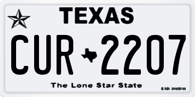 TX license plate CUR2207