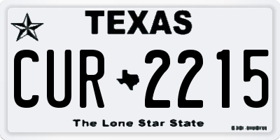 TX license plate CUR2215