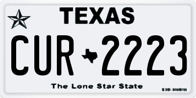 TX license plate CUR2223