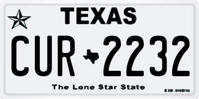 TX license plate CUR2232