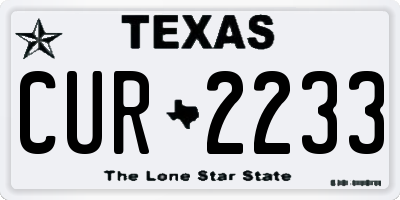 TX license plate CUR2233
