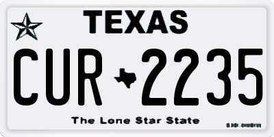 TX license plate CUR2235