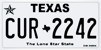 TX license plate CUR2242