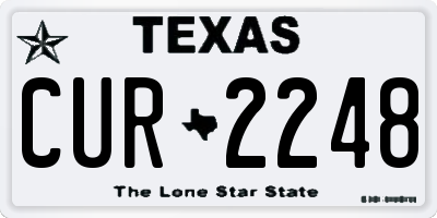 TX license plate CUR2248