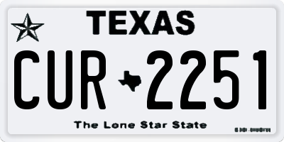 TX license plate CUR2251