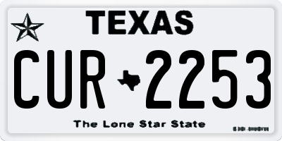 TX license plate CUR2253