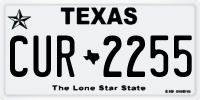 TX license plate CUR2255