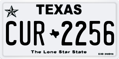TX license plate CUR2256