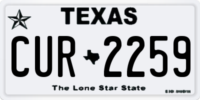 TX license plate CUR2259