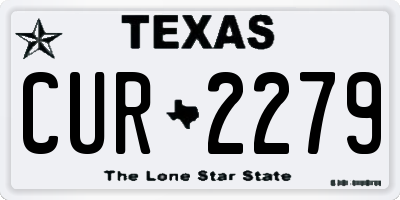TX license plate CUR2279