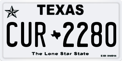 TX license plate CUR2280
