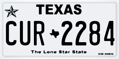 TX license plate CUR2284