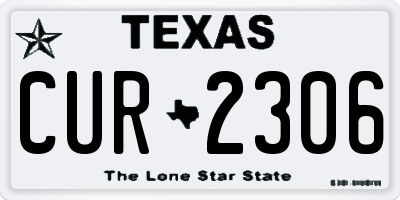 TX license plate CUR2306