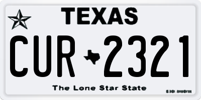 TX license plate CUR2321