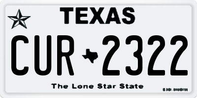 TX license plate CUR2322
