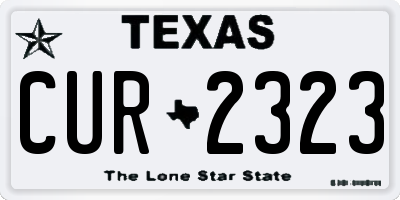TX license plate CUR2323