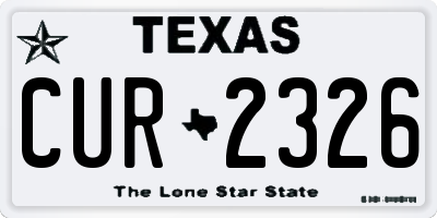 TX license plate CUR2326