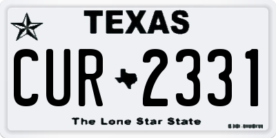 TX license plate CUR2331