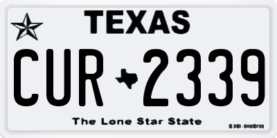 TX license plate CUR2339