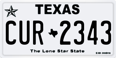 TX license plate CUR2343