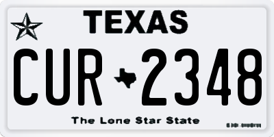 TX license plate CUR2348