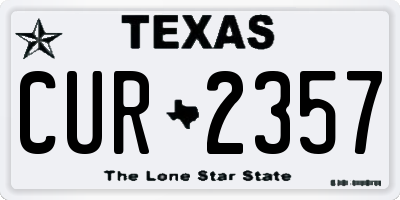 TX license plate CUR2357