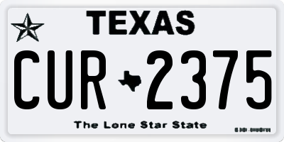 TX license plate CUR2375