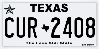 TX license plate CUR2408