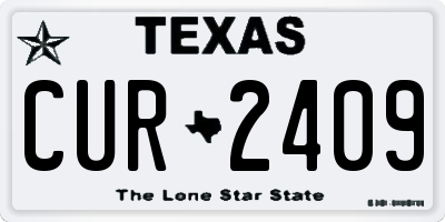 TX license plate CUR2409