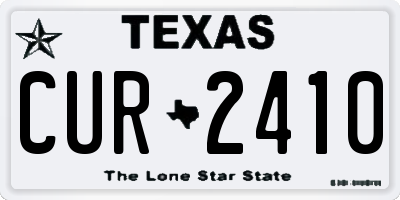 TX license plate CUR2410