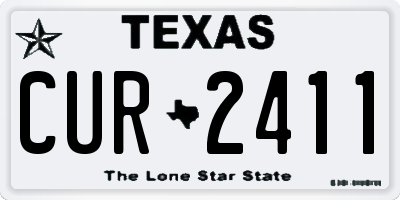 TX license plate CUR2411