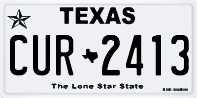 TX license plate CUR2413