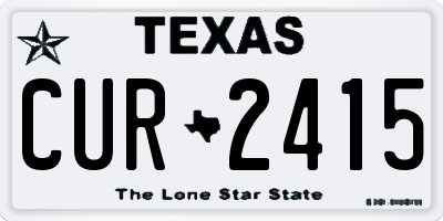 TX license plate CUR2415