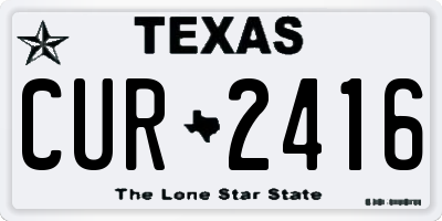 TX license plate CUR2416