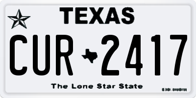 TX license plate CUR2417