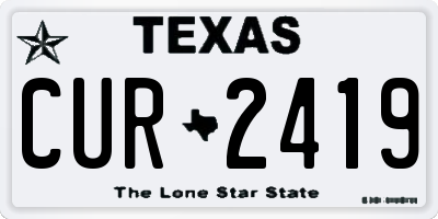 TX license plate CUR2419