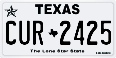 TX license plate CUR2425