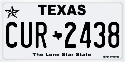 TX license plate CUR2438