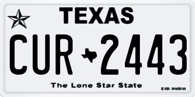 TX license plate CUR2443