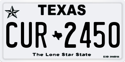 TX license plate CUR2450